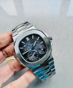 Replica PATEK PHILIPPE Nautilus 5712 SS PPF 1:1 Best Edition Blue Dial on SS Bracelet A240 V2