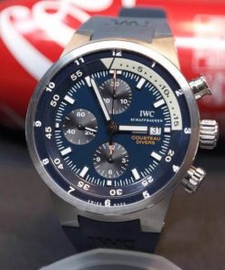 Replica IWC Aquatimer Chronograph Cousteau Divers Blue Dial