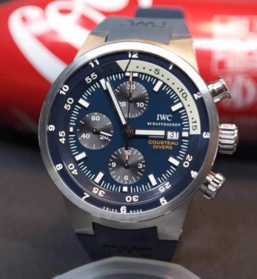 Replica IWC Aquatimer Chronograph Cousteau Divers Blue Dial