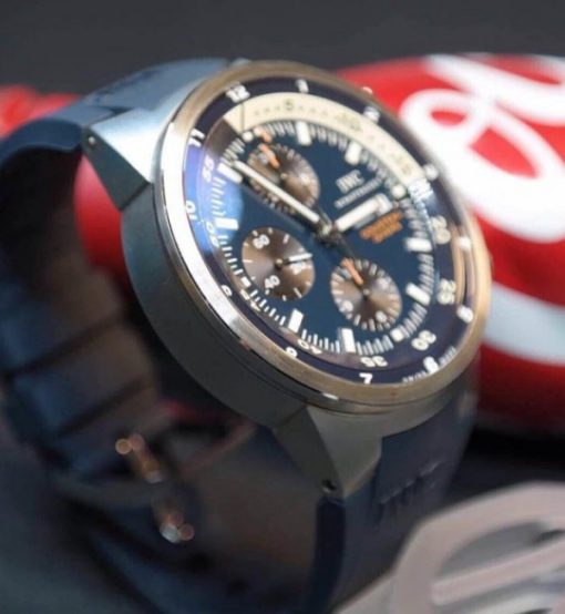 Replica IWC Aquatimer Chronograph Cousteau Divers Blue Dial - Image 4