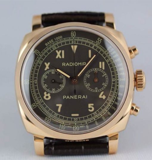 Replica Panerai XF PAM519 Leather Strap Manual Winding Chrono