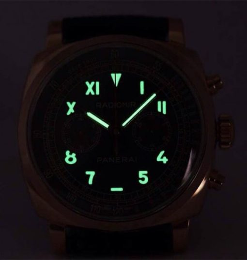 Replica Panerai XF PAM519 Leather Strap Manual Winding Chrono - Image 8