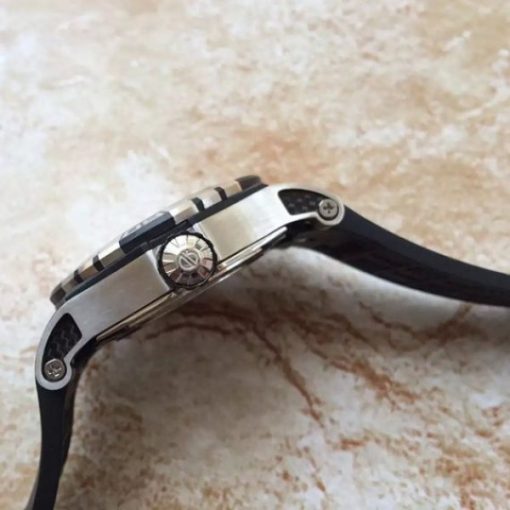 Replica Roger Dubuis Tourbillion SS Black Dial Black Rubber Strap - Image 3